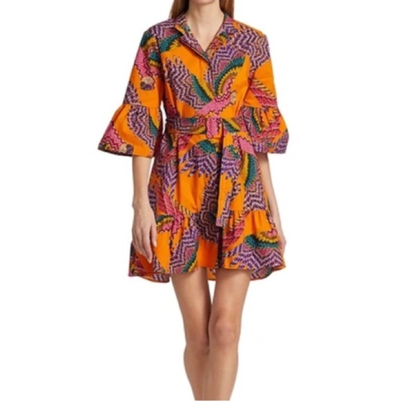 NEW FARM Rio Beaded Macaws Orange MiniDress in Size XS, NWOT - Picture 3 of 6